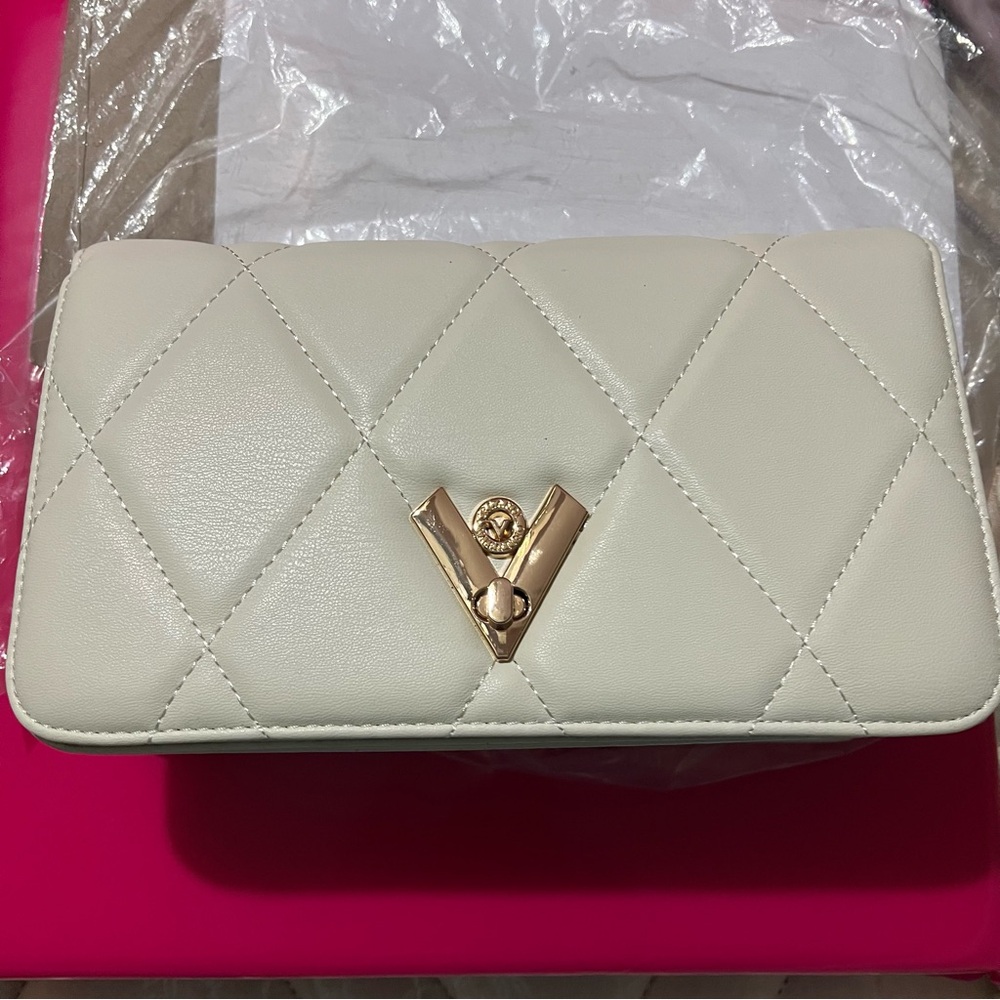 Valentino Orlandi White Quilted Vegan Leather Bag Gold  Hardware NWT MSRP $279 - Picture 3 of 9